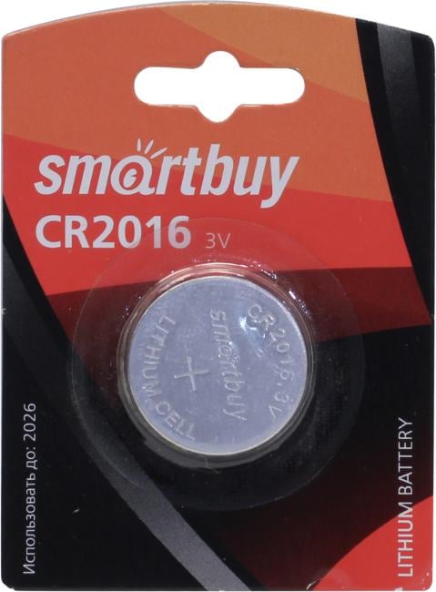 Батарейка Smartbuy CR2016/1B (12/720) (SBBL-2016-1B) (1 шт. в уп-ке)