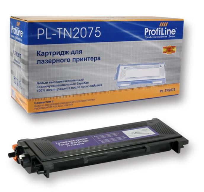 Картридж ProfiLine PL-TN-2075 для принтеров Brother HL-2030/2040/2045/2050/2070/2075N/DCP-7010/7020/7025/FAX-2820/2920/MFC-7220/7225/7420/7820/7820N 2500 копий