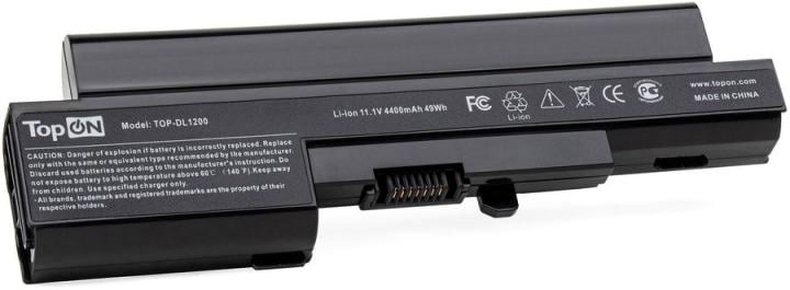 TopON TOP-DL1200 Dell Vostro 1200, Compal JFT00 Series. 11.1V 4400mAh 49Wh.  PN:  RM628.