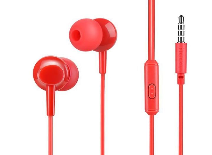 внутриканальные HOCO M14 Inital  Sound,микрофон,1.2м,цвет: красный (1/30/300)