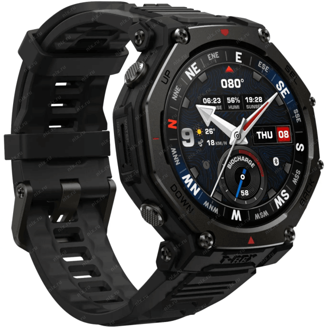1747201 Смарт-часы Amazfit T-rex 3 Pro A2444 48мм 1.5" AMOLED  корп.черный  рем.черный  разм.брасл.:22мм ()
