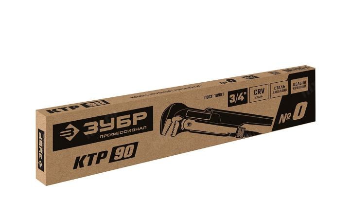 Зубр <27335-0_z02> ЗУБР КТР-90, №0, ключ  трубный, прямые губки