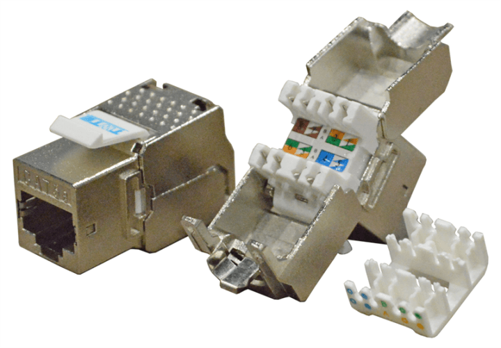 LANMASTER TWT-OK45STP180/5E Модуль Keystone RJ45, Cat.5E, STP, 180 градусов