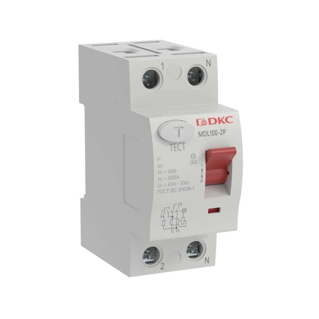 Выключатель дифференциального тока (ВДТ, УЗО) DKC MDL100-2P2-63-AC MDL100, 2P, 30mA, 63A,  тип  АС,  "YON max"