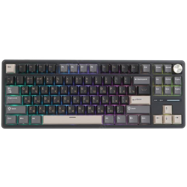 Классическая TKL (80%) механическая клавиатура Royal Kludge RK R87 Pro - проводная, 87 клавиш, Gasket Mount, профиль PBT Cherry, цвет Half Grey, переключатели RK Cream