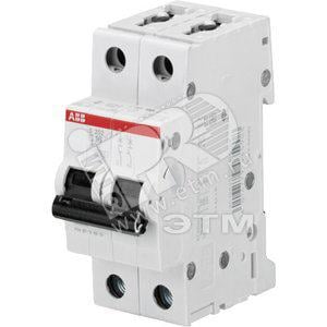 ABB 2CDS252001R0104 Выключатель автоматический двухполюсный 10А С S202 6кА (S202 C10) (2CDS252001R0104)