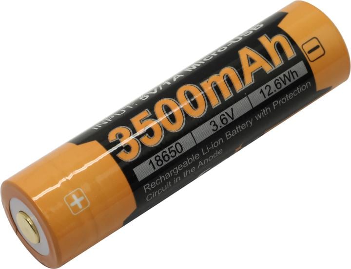 Аккумулятор Fenix 3500U <ARB-L18-3500U> (3.7V, 3500mAh, microUSB)  Li-Ion,Size  "18650"