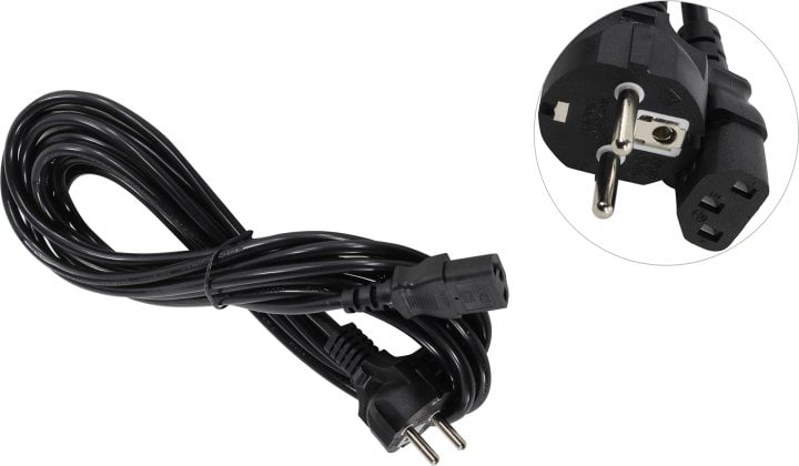 Exegate EP280654RUS Кабель питания ExeGate Power PC-5P (Евровилка Schuko->С13) VDE-250V-3*0.75mm2, медь, черный, 5м.