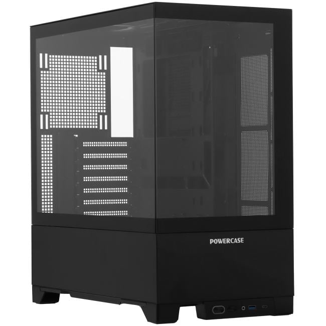 Компьютерный корпус Powercase Vision Black V2, Tempered Glass, чёрный, ATX (CVBAV2-L0)