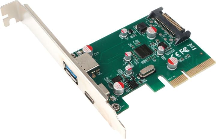 Контроллер USB Gembird SPCR-02 PCI-express, порты: 2 внешн. USB 3.1 Type-C и Type-A