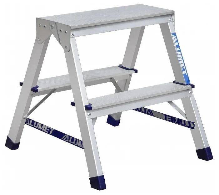 Стремянка Alumet AD7202  алюминий  2ступ.  H2.49м макс.нагр.:150кг