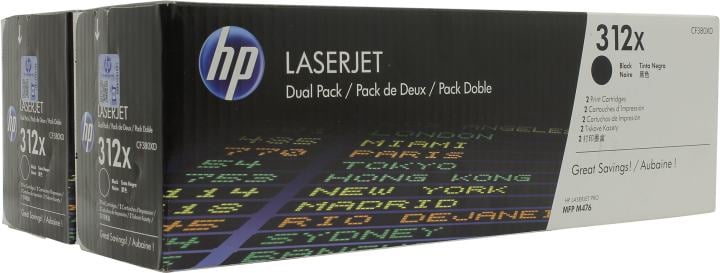Картридж лазерный двойная упаковка Hewlett-Packard HP 312A CF380XD черный для LaserJet Pro M476dn, M476dw, M476nw 4400 стр.