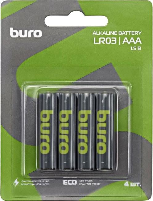 Buro <1776131> (LR03) Size AAA, 1.5V, щелочной (alkaline)  <уп. 4 шт>