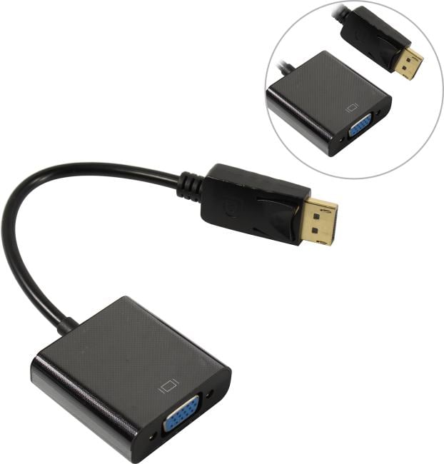 Exegate <EX-DPM-VGAF-0.2> Кабель-переходник DisplayPort (M)  ->VGA  (15F)  0.2м <EX294681RUS>