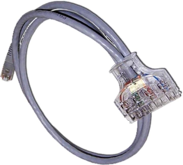 LAN-45-P4-1m Шнур коммутационный телефонный Lanmaster RJ45/110 кат. 5е пар: 4 PVC 1м серый