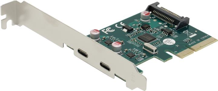 ORIENT AM-U3142PE-2С, Контроллер PCI-Ex4 v3.0, USB 3.2 Gen2, скорость до 10 Гбит/с, 2-port ext Type-C, ASM3142 chipset, разъем доп.питания, в комплекте LP планка крепления (31274)