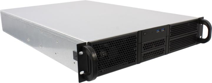 Procase Корпус 2U server case,2x5.25+5HDD,черный,без блока питания(2U,2U-redundant),глубина 650мм,EATX 12"x13", панель вентиляторов 4*80х25 PWM