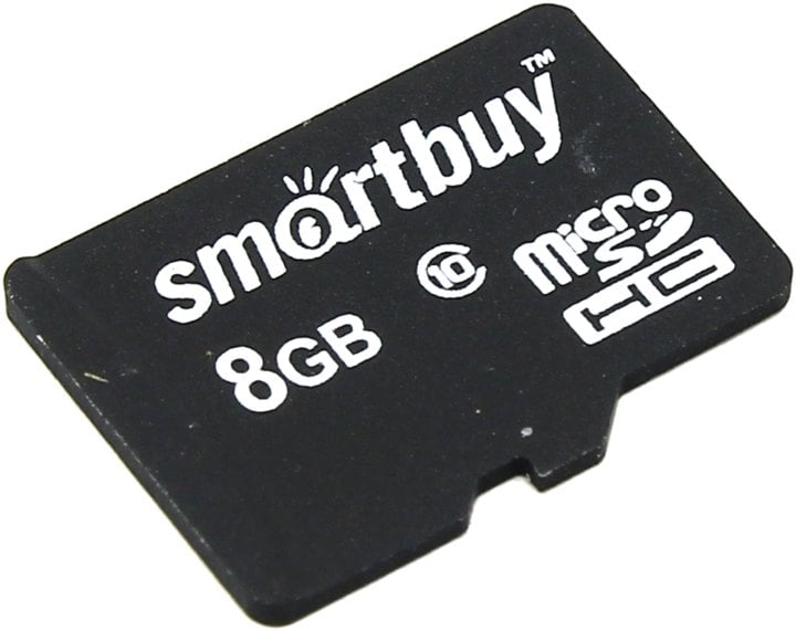 Карта памяти 8GB microSDHC SmarTBuy Class 10 без адаптера (SB8GBSDCL10-00)