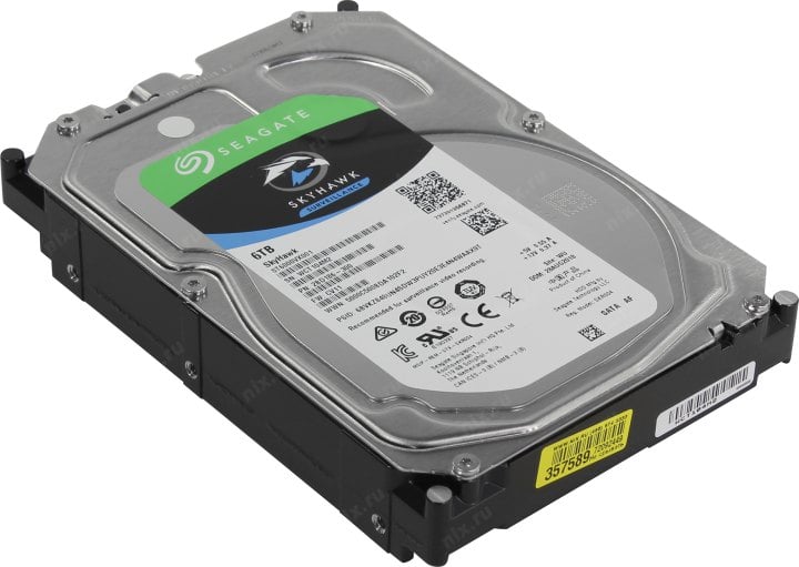 Жесткий диск Seagate SkyHawk Surveillance ST6000VX001 6TB 3.5"  SATA 6Gb/s, 5900rpm, 256MB, 24x7, Bulk {20} (004619)