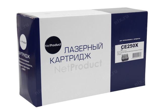 Картридж NetProduct (N-CE250X) для HP CLJ CP3525/CM3530,  Восстановленный, Bk, 10,5K