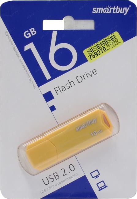 SmartBuy Clue <SB16GBCLU-Y> USB2.0  Flash  Drive  16Gb (RTL)
