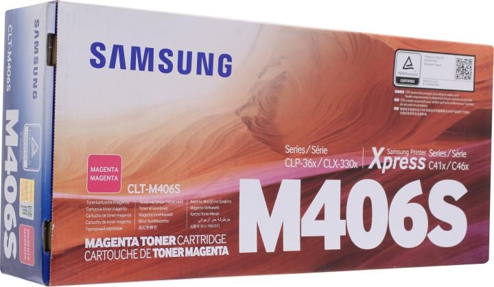 Картридж лазерный SAMSUNG (CLT-M406S) CLP-365/365W, CLX-3300/3305W и другие, оригинальный, пурпурный