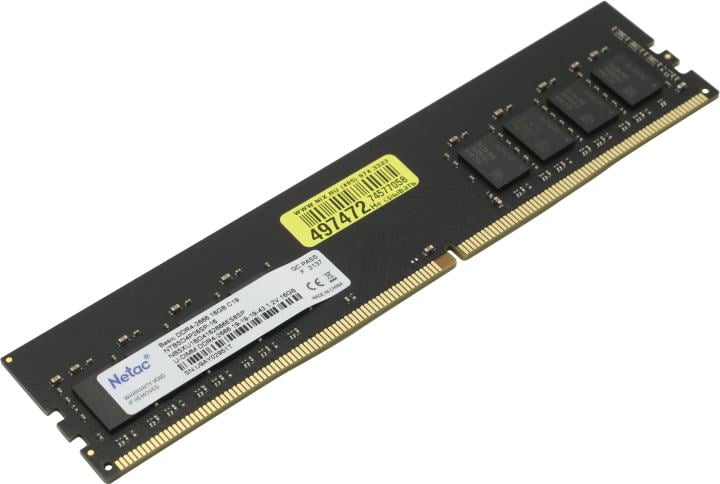 Оперативная память DDR4 16Gb 2666MHz Netac NTBSD4P26SP-16 Basic RTL PC4-21300 CL19 DIMM 288-pin 1.2В single rank Ret [NTBSD4P26SP-16]