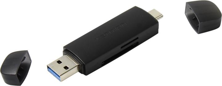 Кард-ридер Vention CLKB0/черный/SD,SDHC,SDXC,TF,micro-SD,micro-SDXC,miсro-SDHC/USB 3.0/Type C/OTG/пластик