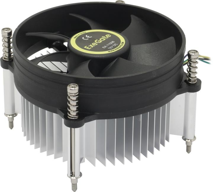 Exegate EX286138RUS Кулер ExeGate EK-11508 (Al, LGA1150/1151/1155/1156/1200, TDP 75W, Fan 90mm, 2200RPM, Hydro bearing, 3pin, 22db, 285г, с термопастой, на винтах, Retail color box)