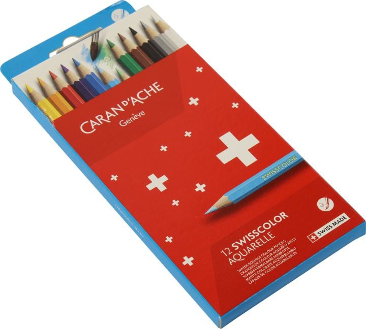Carandache Swisscolor <1285.812> Карандаши цветные  акварельные шестигранные (12шт)