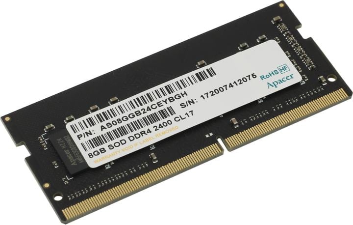 Apacer <AS08GGB24CEYBGH> DDR4 SODIMM 8Gb <PC4-19200>  CL17 (for NoteBook)