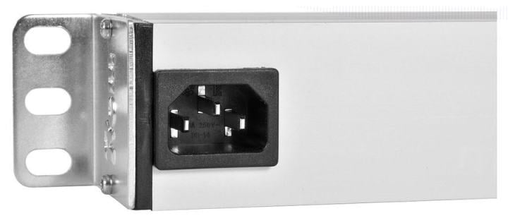 Блок розеток ЦМО - Rem-10 10", 10A, in (1xIEC-320 C14), out ( 3xSchuko), Горизонтальный, выключатель, 1U, цвет серебристый, R-10-3S-V-220-Z