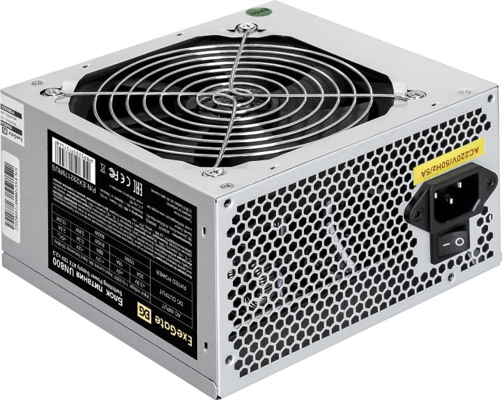 Блок питания 800W ExeGate UN800 (ATX,PC, 24pin, 2x(4+4)pin, PCI-E, 3xSATA,  2xIDE)  EX294509RUS