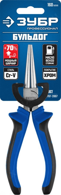 ЗУБР Профессионал <2201-8-16  2>  Круглогубцы  "Бульдог" (160мм)