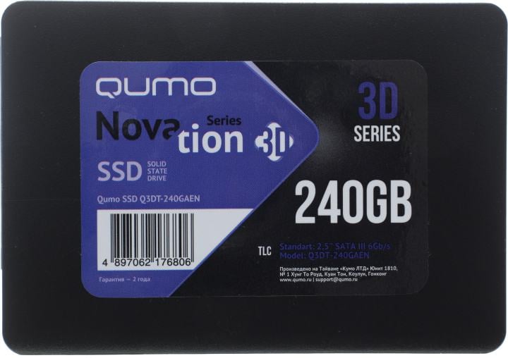 SSD 240 Gb SATA 6Gb/s QUMO Novation <Q3DT-240GAEN>  2.5" 3D TLC