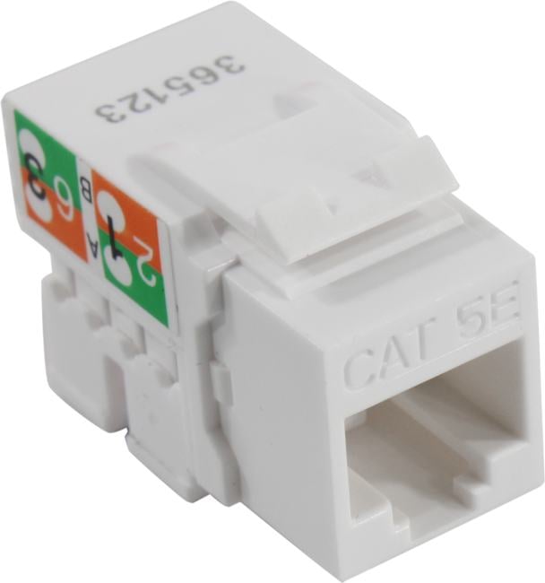 Вставка Hyperline KJ9-8P8C-C5e-90-WH Вставка Keystone Jack RJ-45 (8P8C), категория 5e, белая