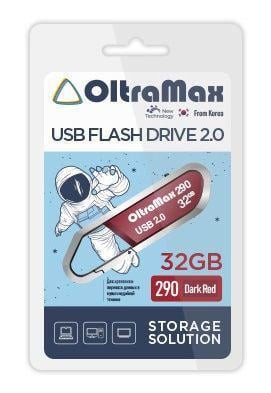 Флешка USB OltraMax OM-32 Gb-290-Dark красный