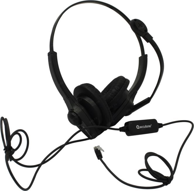 Наушники с микрофоном Accutone <ZE-WB610RJU> универсальная  стереогарнитура для тел. аппарата  (RJ9  4P4C)