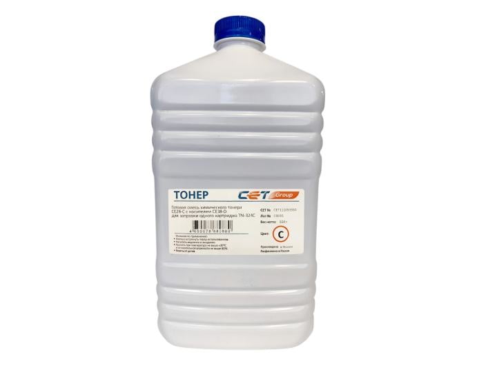 Тонер Cet CE28-C/CE28-D CET111053550 голубой бутылка 550гр.(в компл.:девелопер) для принтера KONICA MINOLTA  Bizhub  C258