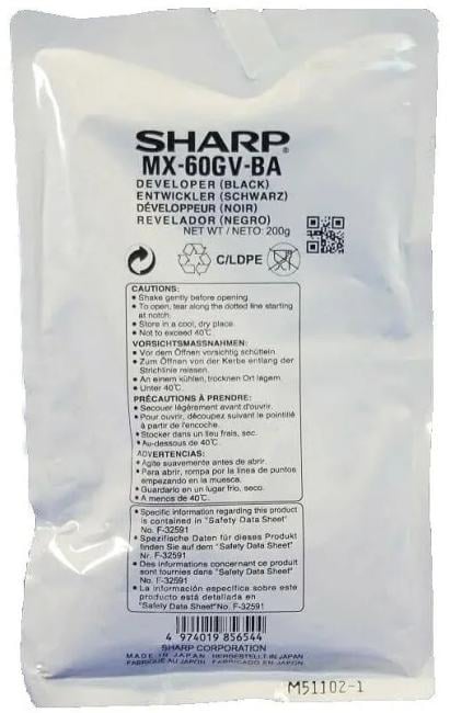 Девелопер Sharp оригинальный для Phoenix, Griffin, 400000 страниц, черный, пакет (MX60GVBA)