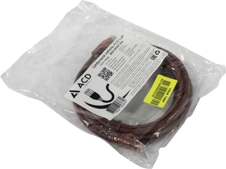 Кабель ACD Патч-корд ACD-LPU6Z-50N |ACD-LPU6Z-50N| Cat6 UTP 26AWG 4Pair, CU, LSZH, Коричневый, 5м 
