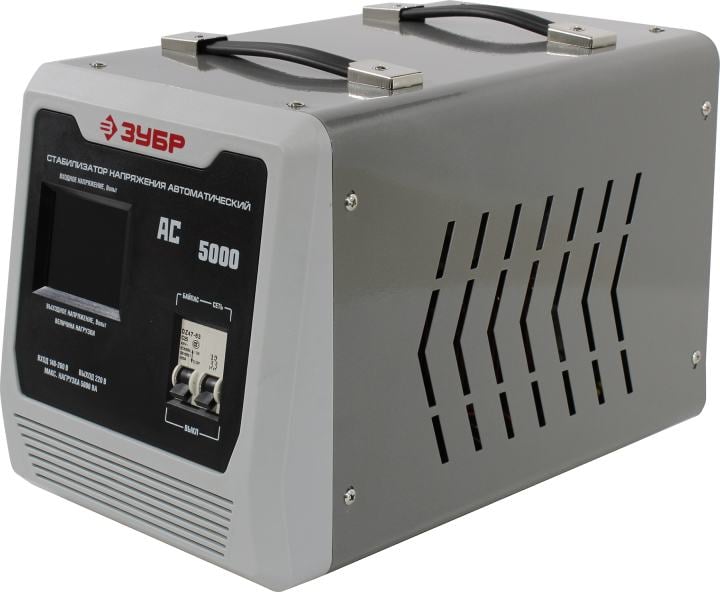Стабилизатор ЗУБР АС 5000 <59380-5> (21A, вх.140-260V, вых.220V±8%, 5000VA,клеммы  для  подключения)