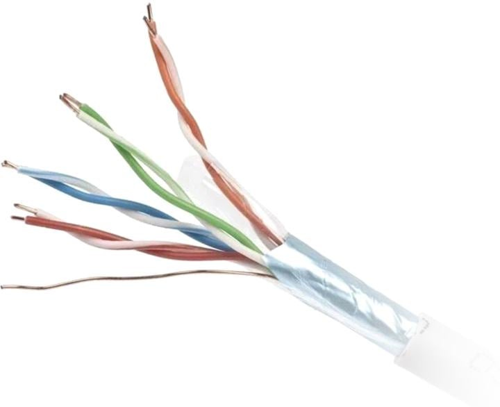 Кабель Cablexpert Россия FPC-6057-4-CU, FTP indoor 4x2x0.57, медный, кат.6, однож., 305м, coil, серый