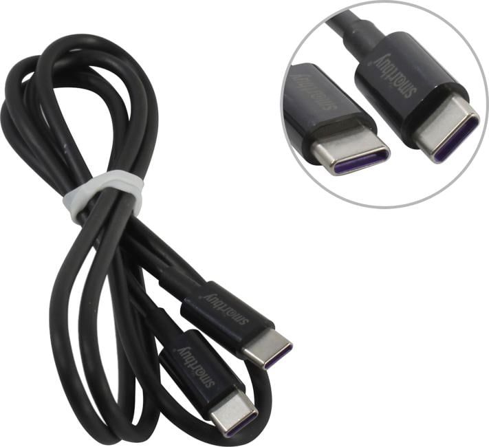 Кабель Smartbuy (iK-3112-S73b) S73 Type-C черный, 6А, 60 вт, 1 м