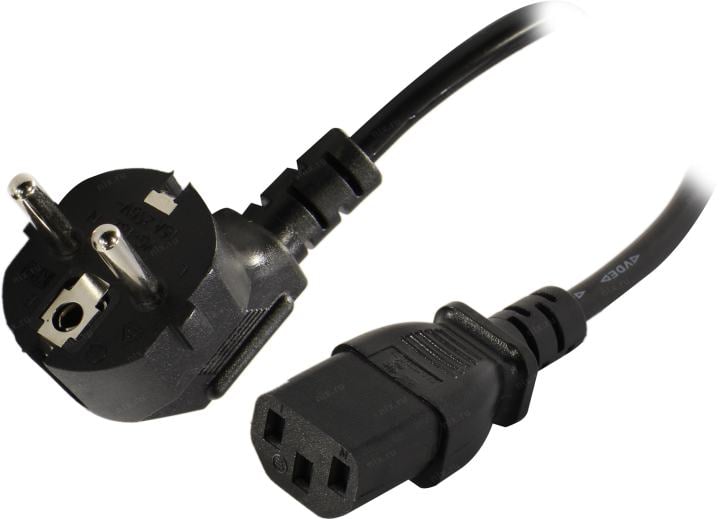 Telecom <TY021-CU0.5-1.8м> Кабель компьютер - розетка  220V  1.8мЕвропейский  стандарт, Г-образный