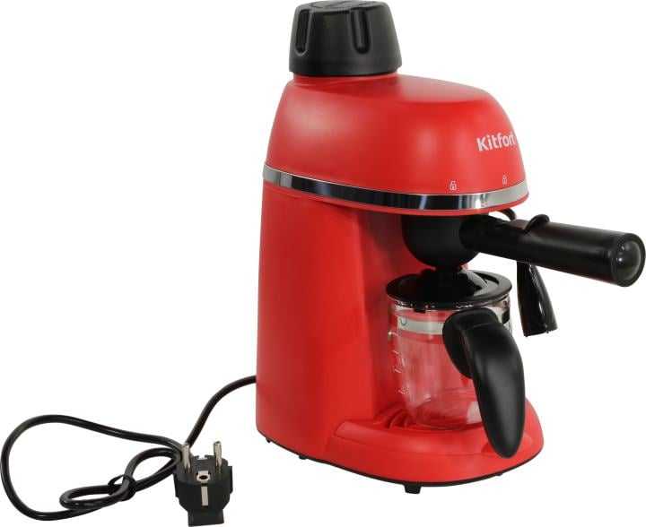 Kitfort <KT-760-1 красный> Кофеварка рожковая (800W,  3.5bar, 0.24л, капучинатор)