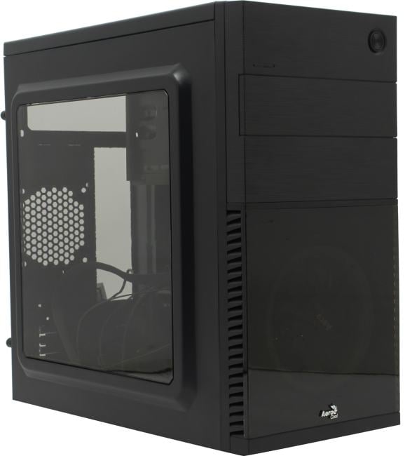 Minitower Aerocool <CS-105 Blue> MicroATX без БП,  с  окном