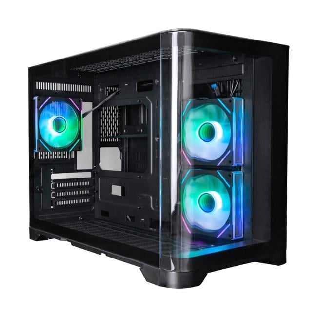 Компьютерный корпус 1STPLAYER UVIEW UV6 ARGB черный mATX 3x120мм ARGB fans UV6-BK-2FC7R-1FC7