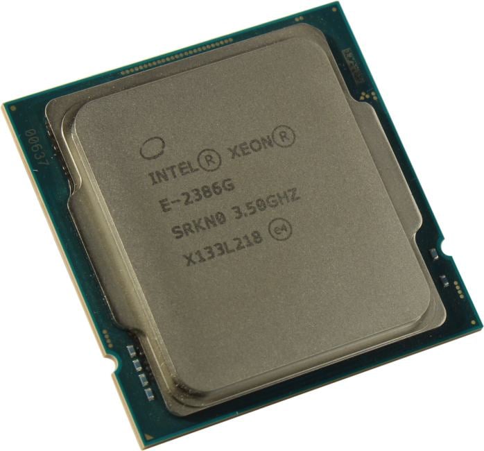 Intel Xeon E-2386G (6 ядер 3,5 GHz(Turbo Boost 5.1 GHz), HT, cache 12 MB, DDR4-3200, 95W)