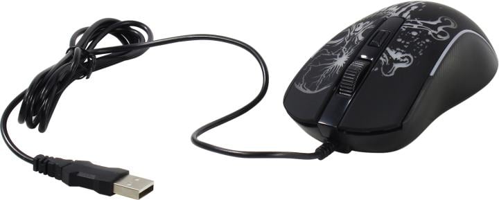 OKLICK Gaming Mouse <702G> <Black> (RTL) USB 4btn+Roll  +  коврик<1902907>